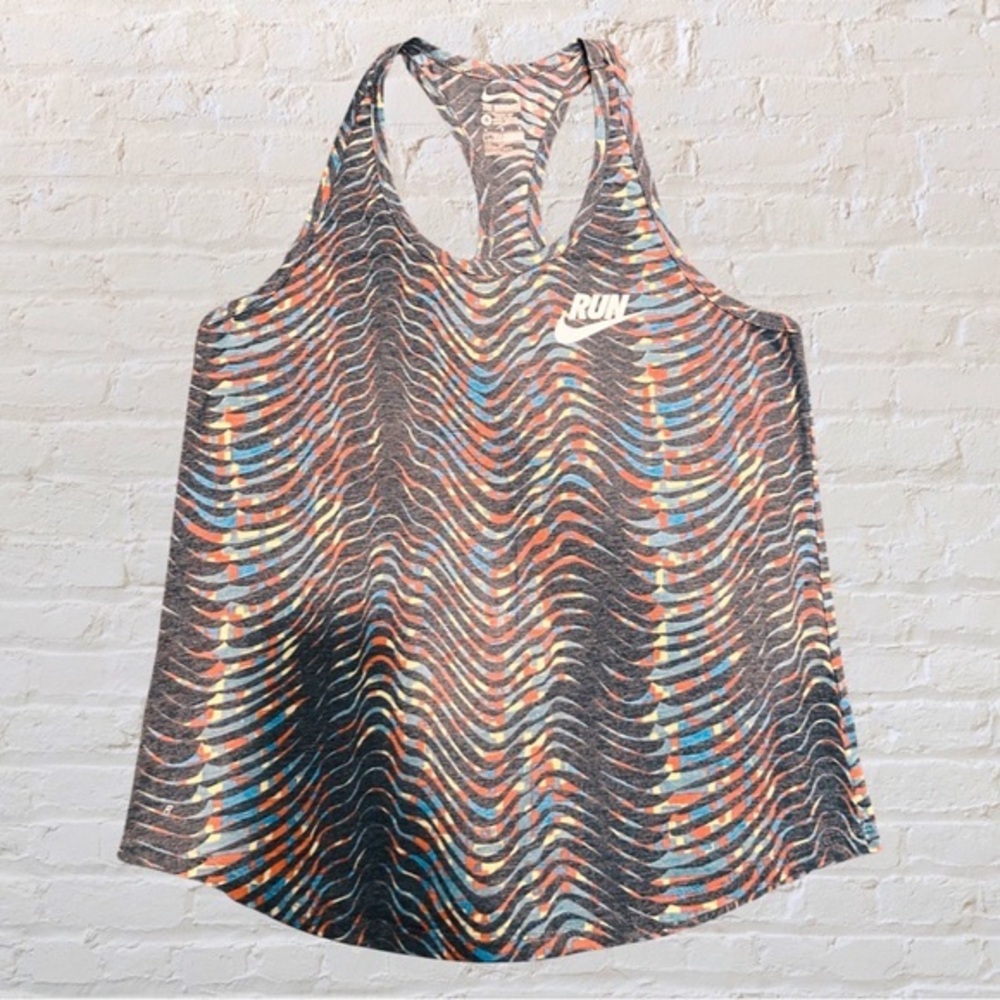 Nike dri-fit racer back tank. Heathered gray/pink. Size: MEDIUM.